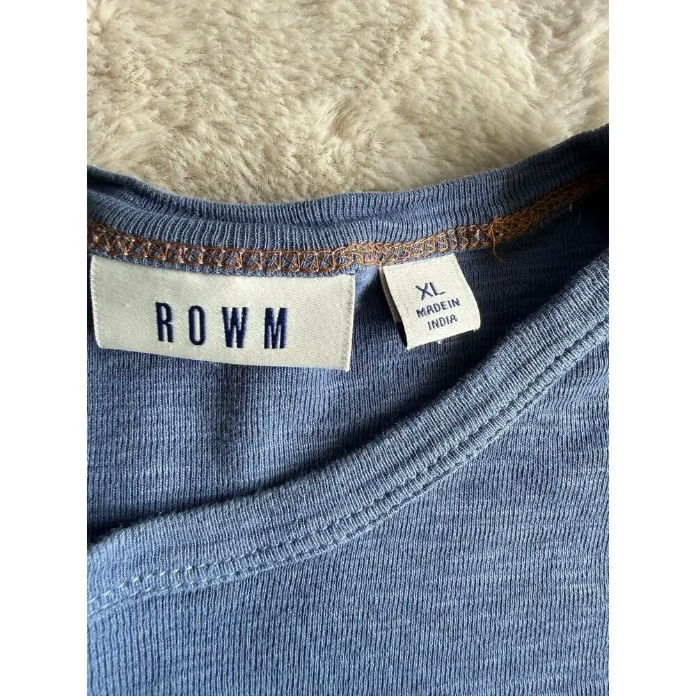 Rowm Men’s Blue Long Sleeve T-Shirt - Picture 2 of 6